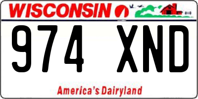 WI license plate 974XND