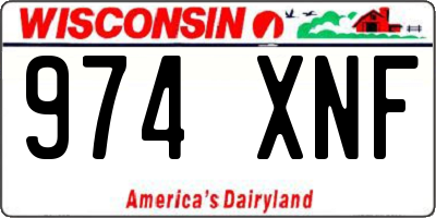 WI license plate 974XNF