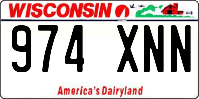WI license plate 974XNN