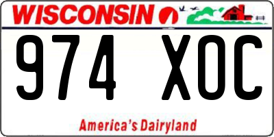 WI license plate 974XOC