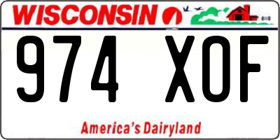 WI license plate 974XOF