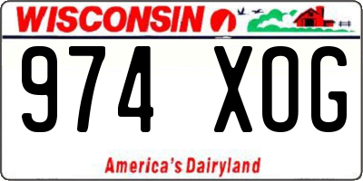WI license plate 974XOG
