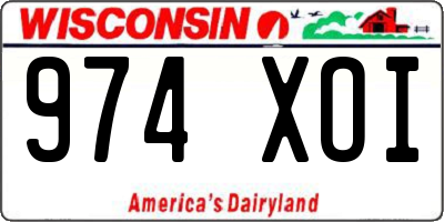 WI license plate 974XOI