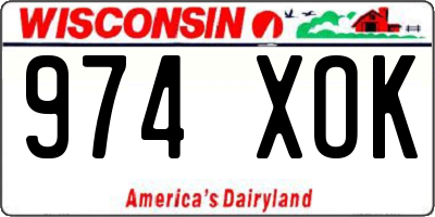 WI license plate 974XOK