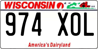 WI license plate 974XOL