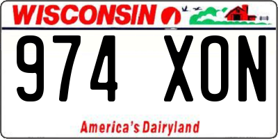 WI license plate 974XON