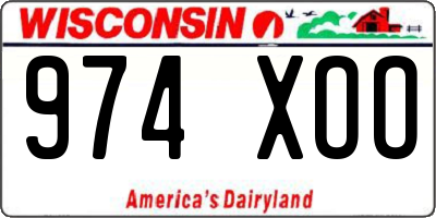 WI license plate 974XOO