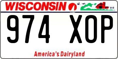 WI license plate 974XOP