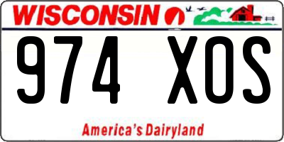 WI license plate 974XOS