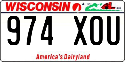 WI license plate 974XOU
