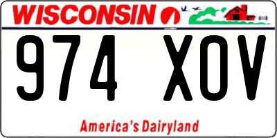 WI license plate 974XOV