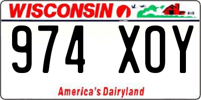 WI license plate 974XOY