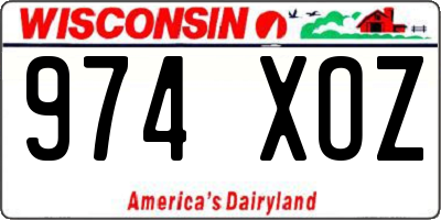 WI license plate 974XOZ