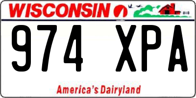 WI license plate 974XPA