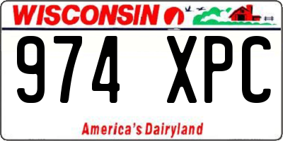 WI license plate 974XPC