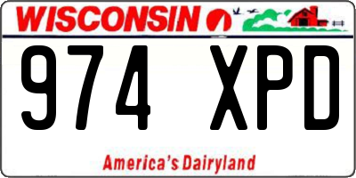 WI license plate 974XPD