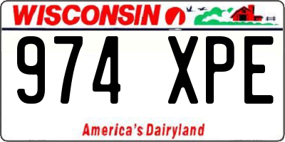 WI license plate 974XPE
