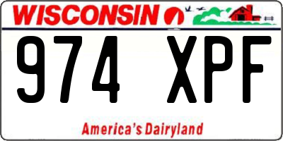 WI license plate 974XPF