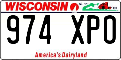 WI license plate 974XPO