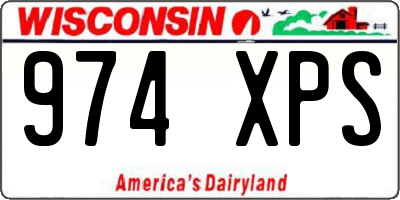 WI license plate 974XPS