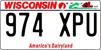 WI license plate 974XPU