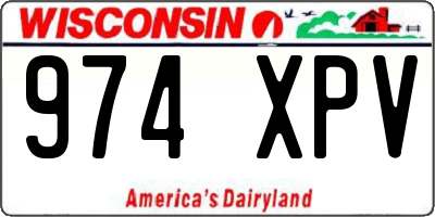 WI license plate 974XPV