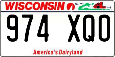 WI license plate 974XQO