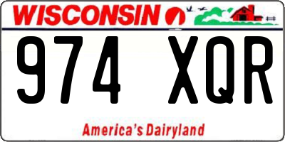 WI license plate 974XQR