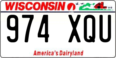 WI license plate 974XQU