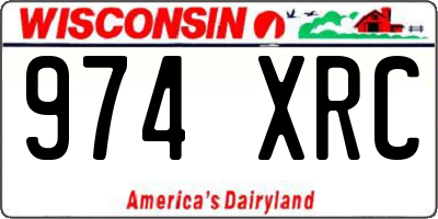 WI license plate 974XRC