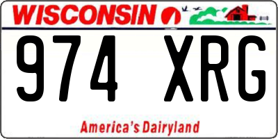 WI license plate 974XRG