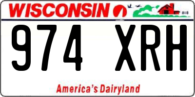 WI license plate 974XRH