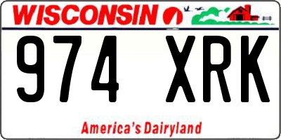 WI license plate 974XRK