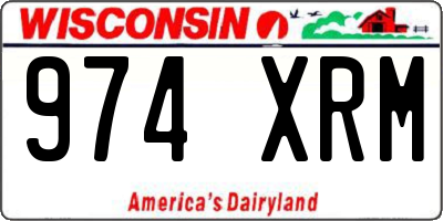 WI license plate 974XRM