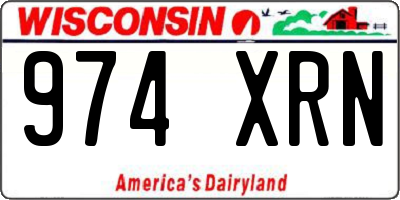 WI license plate 974XRN