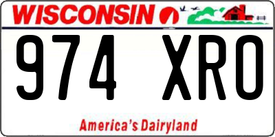 WI license plate 974XRO
