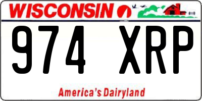 WI license plate 974XRP