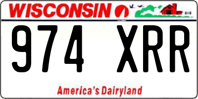 WI license plate 974XRR
