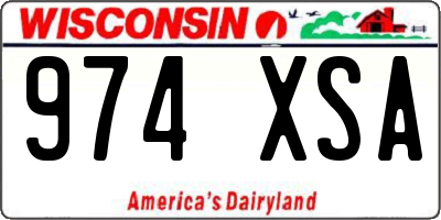 WI license plate 974XSA