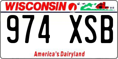 WI license plate 974XSB