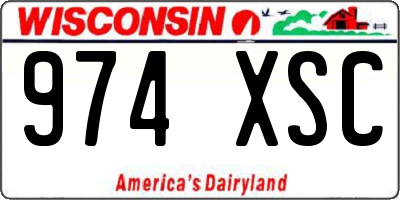 WI license plate 974XSC