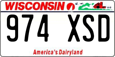 WI license plate 974XSD