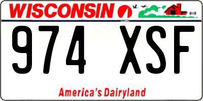 WI license plate 974XSF