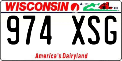WI license plate 974XSG