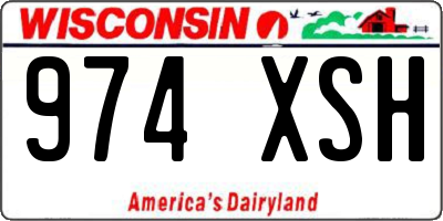 WI license plate 974XSH