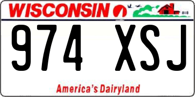 WI license plate 974XSJ