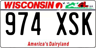 WI license plate 974XSK