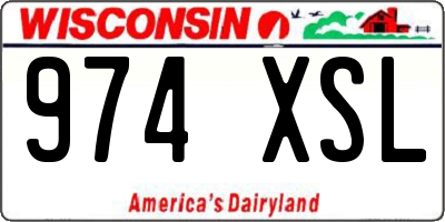 WI license plate 974XSL