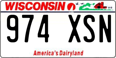 WI license plate 974XSN