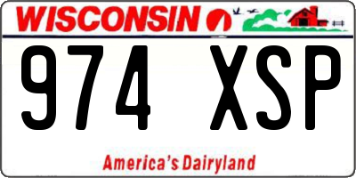 WI license plate 974XSP